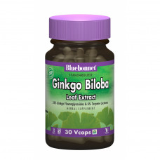 Трави Bluebonnet Nutrition Екстракт листя гінкго білоба, Ginkgo Biloba Leaf Extract, 30 (BLB1360)