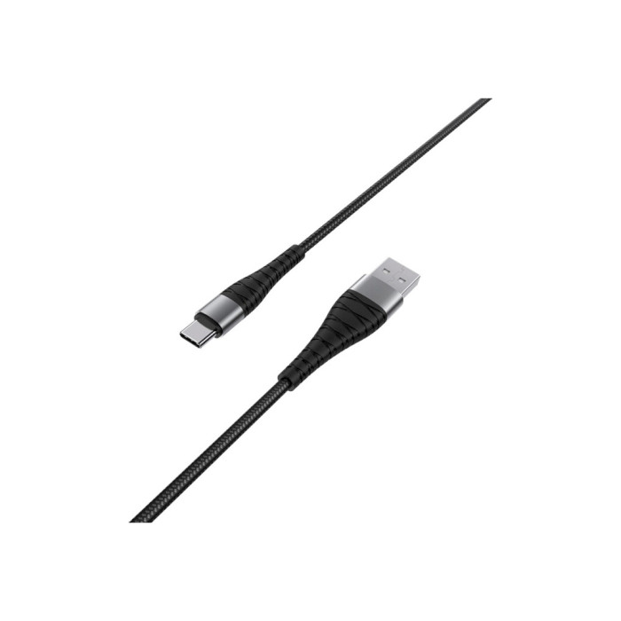 Дата кабель USB 2.0 AM to USB-C 1.0m 2.4A nylon BX32 black BOROFONE (6931474710451)