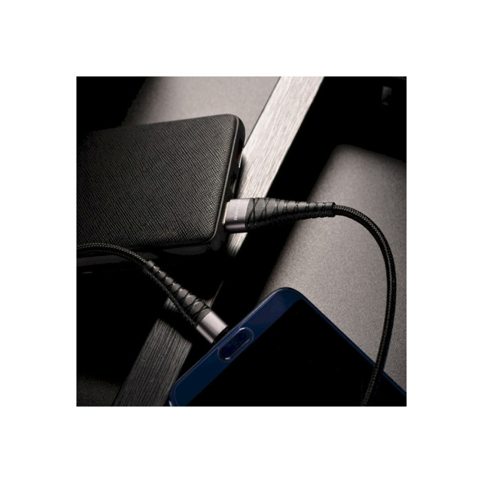 Дата кабель USB 2.0 AM to USB-C 1.0m 2.4A nylon BX32 black BOROFONE (6931474710451)