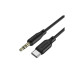 Кабель мультимедійний USB-C to 3.5mm M 1.0m silicone black BOROFONE (6941991101069)