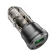 Зарядний пристрій BOROFONE 1xUSB-C PD + 1xUSB 38W car adapter transparent black (6941991106965)