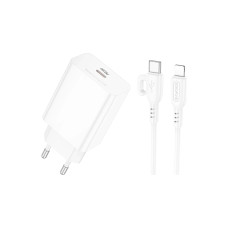Зарядний пристрій BOROFONE USB-C PD20W + cable USB-C to Lightning white (6941991111419)