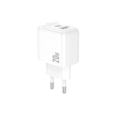 Зарядний пристрій BOROFONE BAS44A 1xUSB-C PD20W + 1xUSB QC3.0 white (6941991113840)
