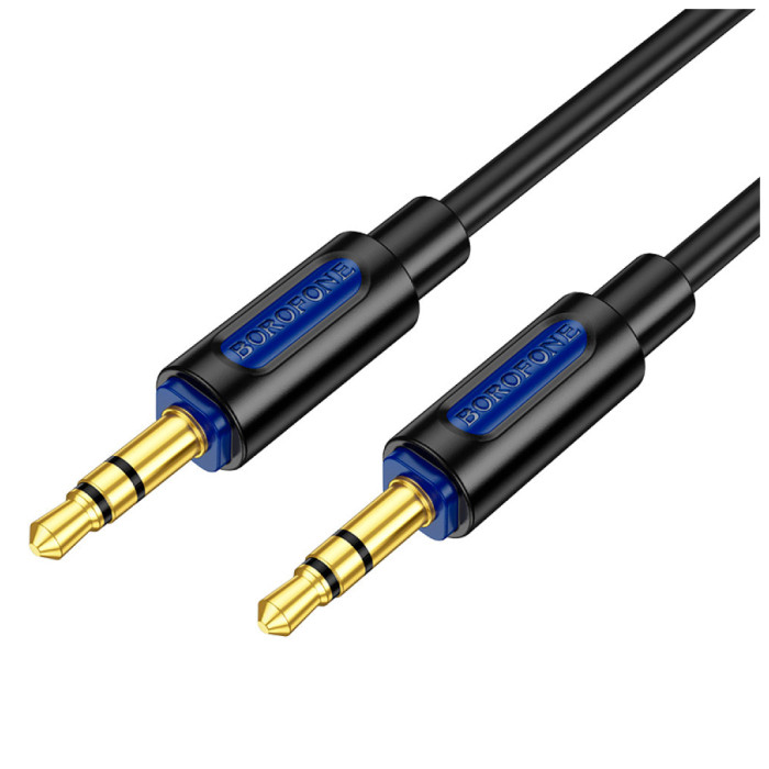 Кабель мультимедійний 3.5mm M to 3.5mm M 1.0m silicone black BOROFONE (6941991114373)