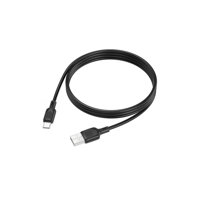 Дата кабель USB 2.0 AM to USB-C 1.0m silicone black BOROFONE (6941991115431)