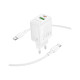 Зарядний пристрій BOROFONE BN27 Fuente 1xUSB-C PD20W + 1xUSB QC3.0 + cable USB-C to USB-C White (6941991120282)