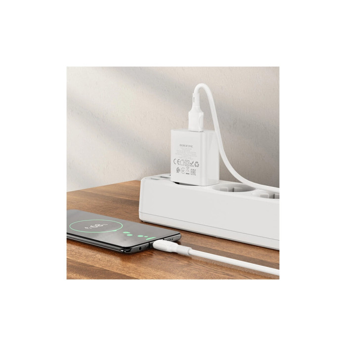 Зарядний пристрій BOROFONE BA74A Aspirer USB + cable USB to Micro 5P White (6974443388664)