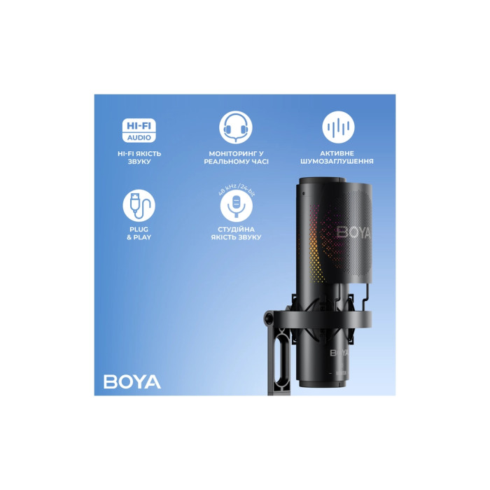 Мікрофон Boya K3-02 RGB Type-C/3,5 мм Black (BOYA K3-02)