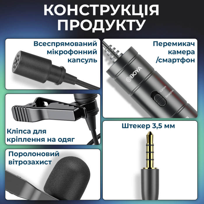 Мікрофон Boya BY-M1S Black (BY-M1S)
