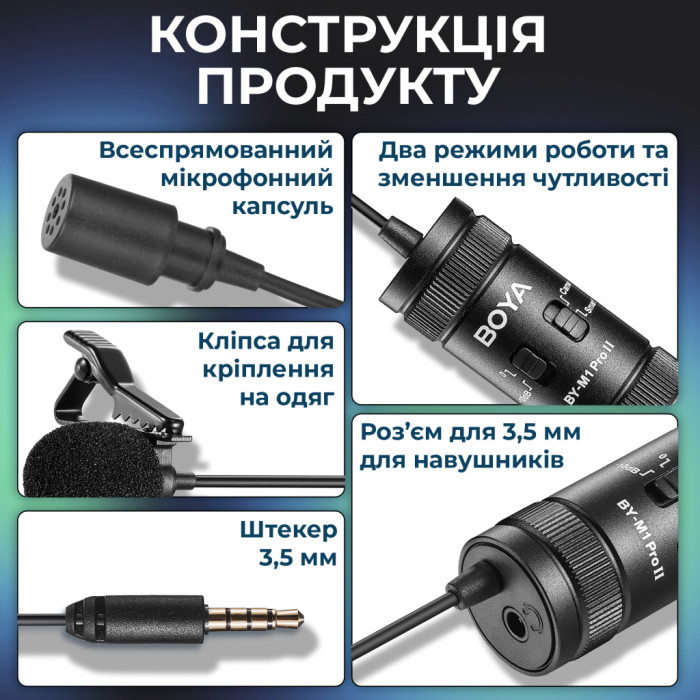 Мікрофон Boya BY-M1 Pro II Black (BY-M1 Pro II)