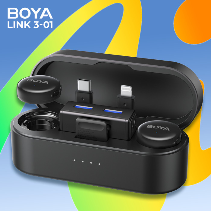 Мікрофон Boya LINK 3-01 Type-C/TRS/Lightning Black (LINK 3-01)