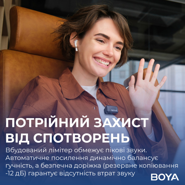 Мікрофон Boya MIC 2-02 Type-C/TRS Black (MIC 2-02)