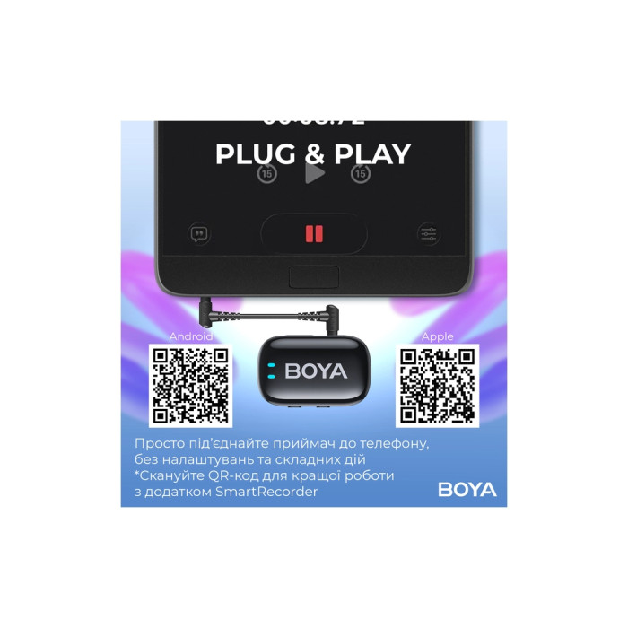 Мікрофон Boya mini-18 3,5 мм/TRS/Type-C Black (mini-18)