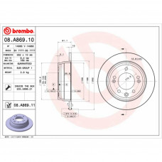 Гальмівний диск Brembo 08.A869.10