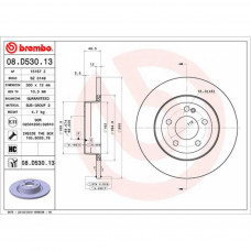 Гальмівний диск Brembo 08.D530.13