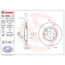 Гальмівний диск Brembo 09.8695.11