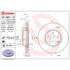 Гальмівний диск Brembo 09.A621.11