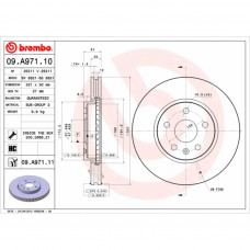 Гальмівний диск Brembo 09.A971.11