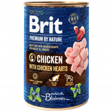 Консерви для собак Brit Premium by Nature курка з курячим серцем 400 г (8595602537952)