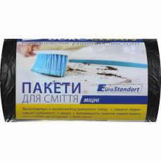 Пакети для сміття Buroclean EuroStandart міцні чорні 60 л 40 шт. (4823078922885)