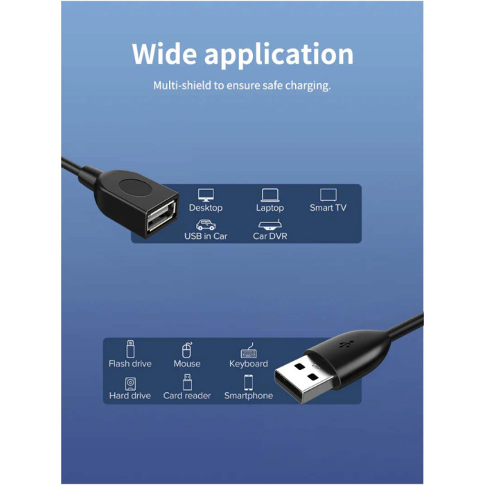 Дата кабель USB 2.0 AM/AF 3.0m Cabletime (CA915163)