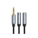 Кабель мультимедійний 3.5mm M to 2x3.5mm F 0.2m Cabletime (CA915248)