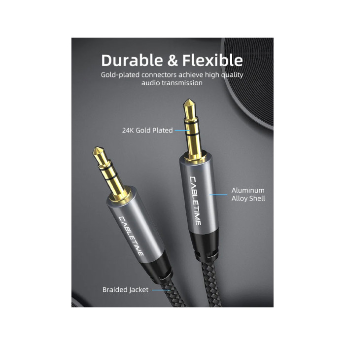 Кабель мультимедійний 3.5mm M to 3.5mm M 1.8m Cabletime (CA915262)