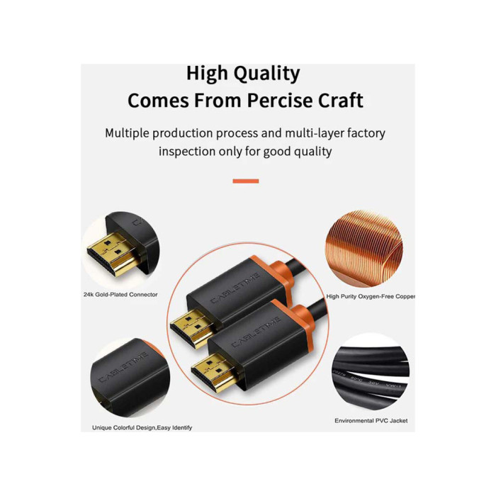 Кабель мультимедійний HDMI M to HDMI M 5.0m V2.0 4K60Hz Cabletime (CA915309)