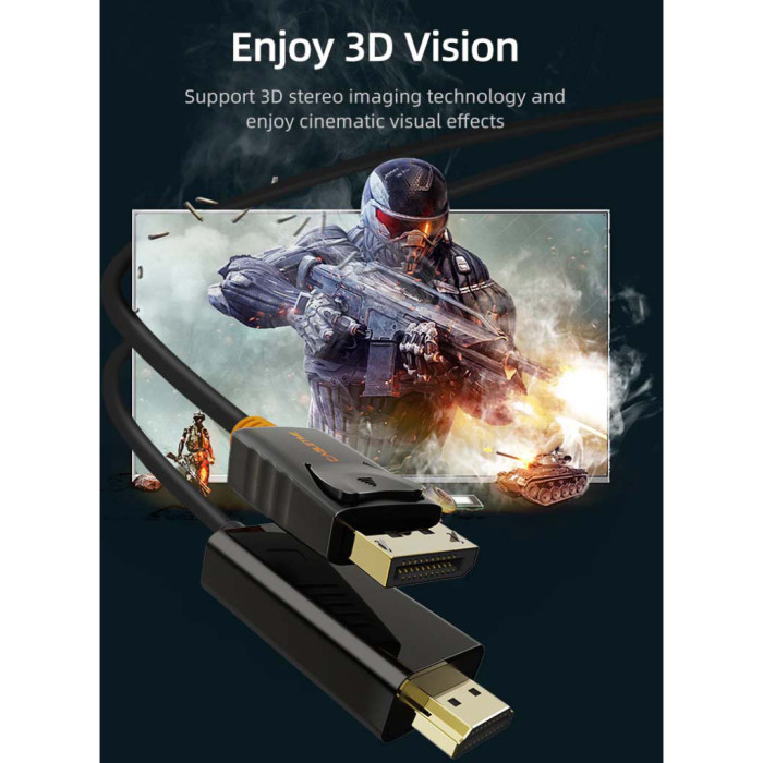 Кабель мультимедійний DisplayPort M to HDMI M 1.8m V1.2 4K60Hz Cabletime (CA915316)