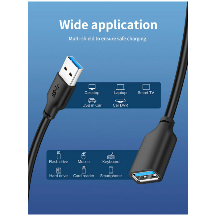 Дата кабель USB 3.0 AM/AF 2.0m Cabletime (CA915408)