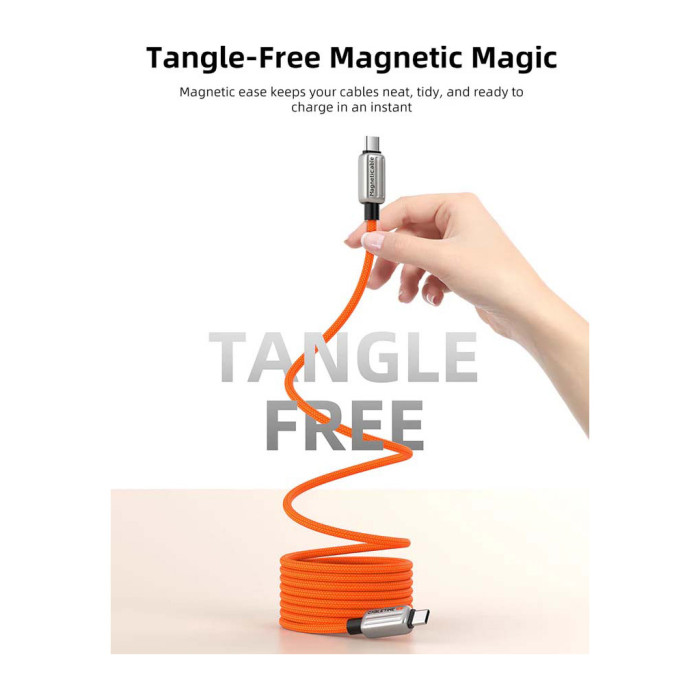 Дата кабель USB-C to USB-C 2.0m PD240W magnetic Cabletime (CA915729)