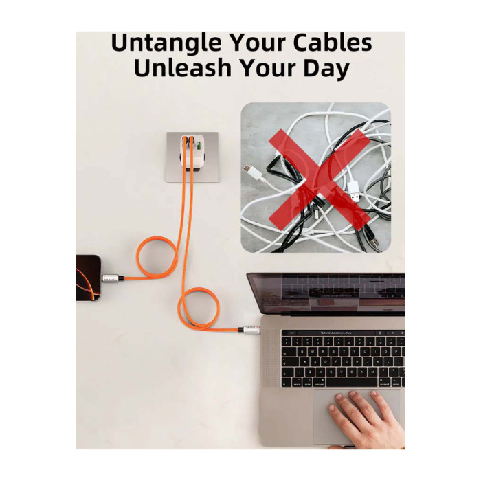 Дата кабель USB-C to USB-C 2.0m PD240W magnetic Cabletime (CA915729)