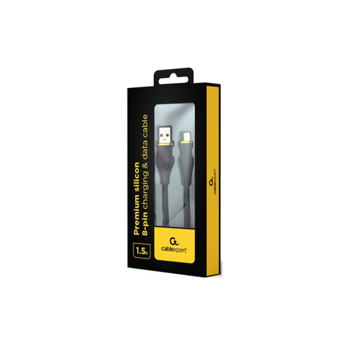 Дата кабель USB 2.0 AM to Lightning 1.5m 2.1A Cablexpert (CC-USB2S-AM8PM-1.5M-BK)