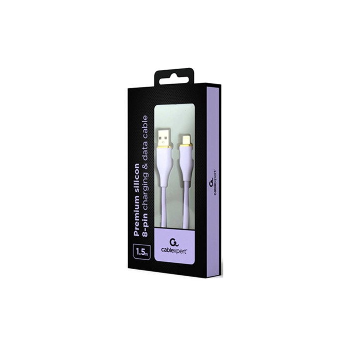 Дата кабель USB 2.0 AM to Lightning 1.5m 2.1A Cablexpert (CC-USB2S-AM8PM-1.5M-P)