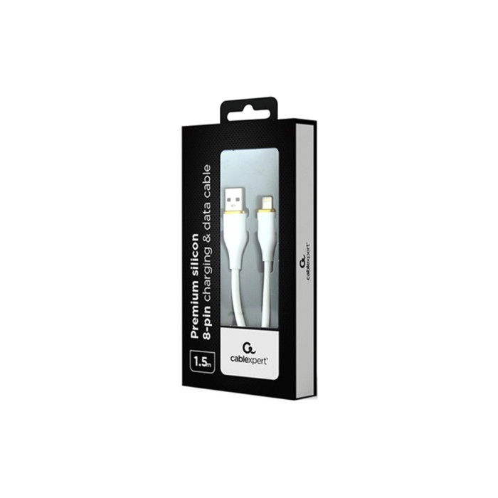Дата кабель USB 2.0 AM to Lightning 1.5m 2.1A Cablexpert (CC-USB2S-AM8PM-1.5M-W)