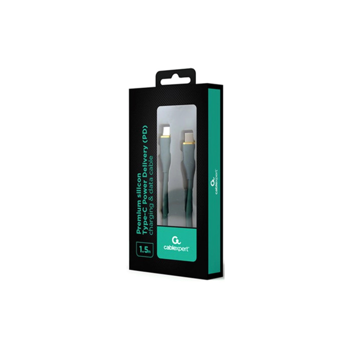 Дата кабель USB-C to USB-C 1.5m 3A Cablexpert (CC-USB2S-CMCM-1.5M-G)