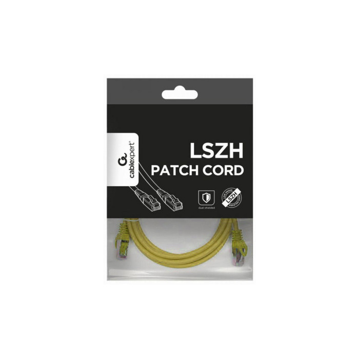 Патч-корд 1.5м S/FTP Cat 6A CU LSZH yellow Cablexpert (PP6A-LSZHCU-Y-1.5M)