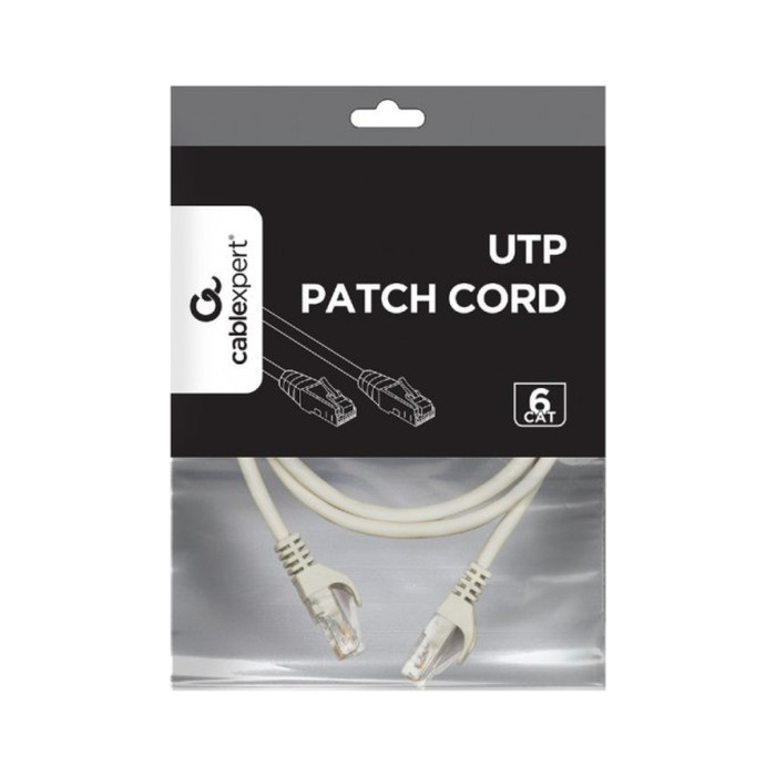 Патч-корд 5м UTP cat 6 CU gray Cablexpert (PP6U-CU-5M)