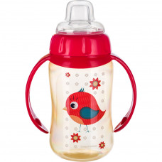 Поїльник-непроливайка Canpol babies Cute Animals Пташечка з м'яким носиком і ручками 320 мл (56/512_red)