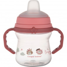 Поїльник-непроливайка Canpol babies Bonjour Paris з силіконовим носиком FirstCup 150 мл Рожева (56/612_pin)