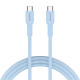 Дата кабель USB-C to USB-C 1.0m OnWire 60CL C-C 60W COLOR Braided 1m Light Blue Canyon (CND-CCAP60AB10LBL)