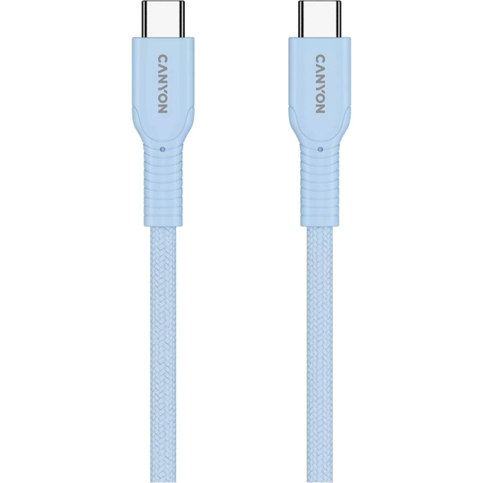 Дата кабель USB-C to USB-C 1.0m OnWire 60CL C-C 60W COLOR Braided 1m Light Blue Canyon (CND-CCAP60AB10LBL)