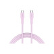 Дата кабель USB-C to USB-C 1.0m OnWire 60CL C-C 60W COLOR Braided 1m Pink Canyon (CND-CCAP60AB10PK)