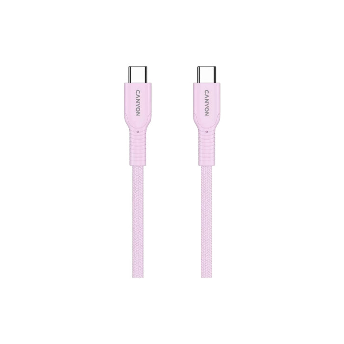 Дата кабель USB-C to USB-C 1.0m OnWire 60CL C-C 60W COLOR Braided 1m Pink Canyon (CND-CCAP60AB10PK)
