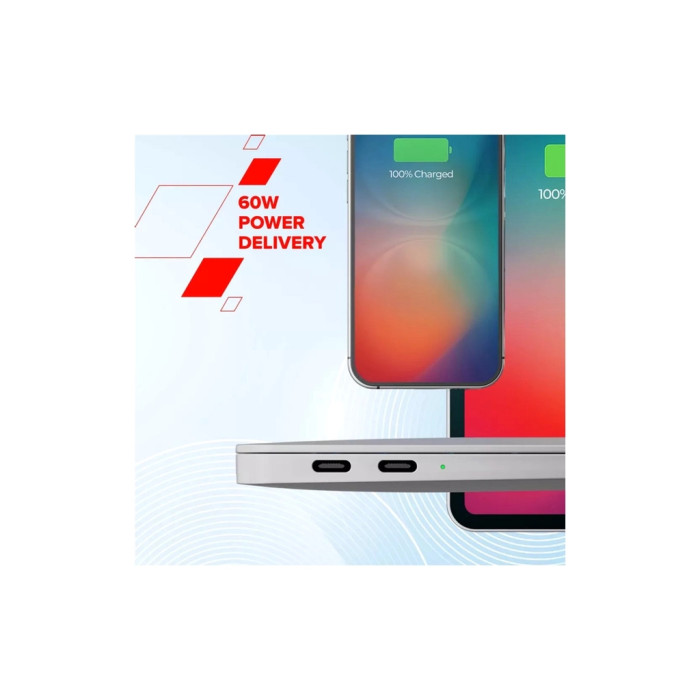 Дата кабель USB-C to USB-C 1.0m OnWire 60CL C-C 60W COLOR Braided 1m Purple Canyon (CND-CCAP60AB10PU)