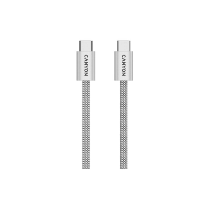 Дата кабель USB-C to USB-C 1.0m 60W Magnet Braided Light Grey Canyon (CND-CCMG60AB15LG)