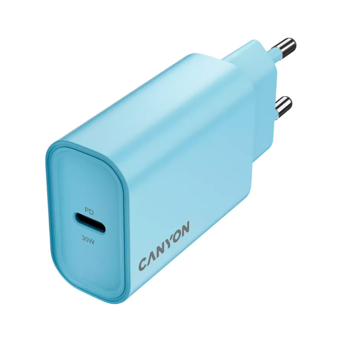 Зарядний пристрій Canyon 30CL OnCharge USB-C PD30W Light Blue (CNE-CHA30CLLBL)