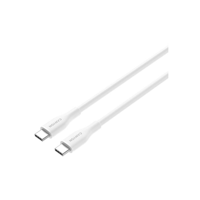 Дата кабель USB-C to USB-C 1.0m CC60SC10 60W Silicon White Canyon (CNS-CC60SC10W)