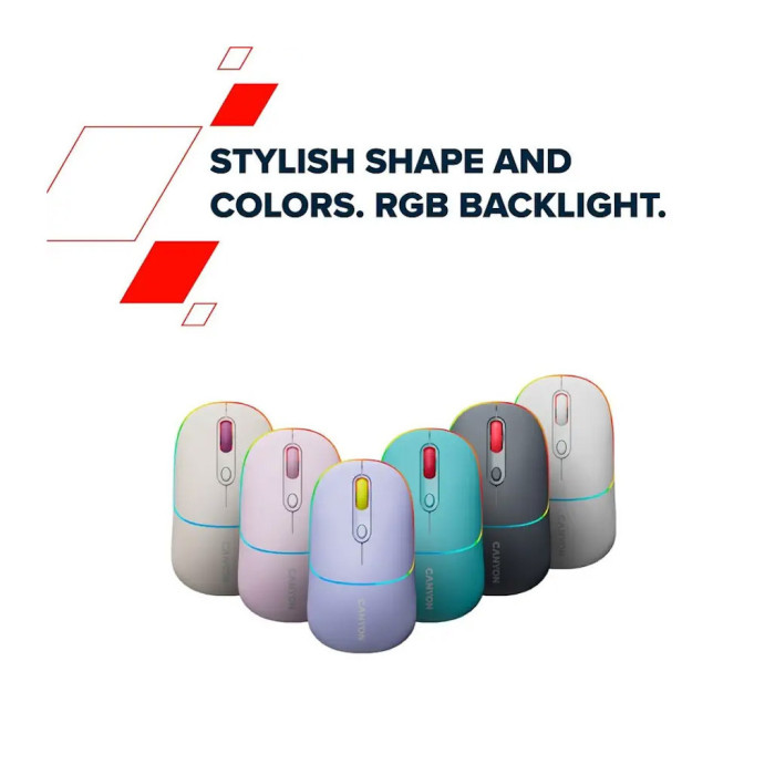 Мишка Canyon MW-22 Dual Band RGB Wireless Mountain Lavender (CNS-CMSW22ML)