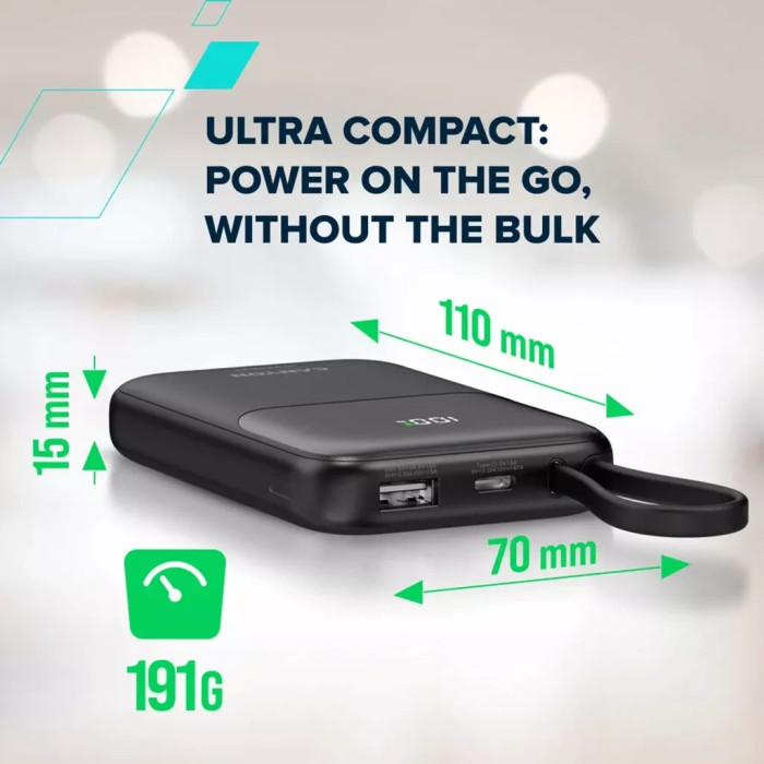 Батарея універсальна Canyon 10000mAh OnPower 101 PD/22.5W built-in cable Purple (CNS-CPB101PU)